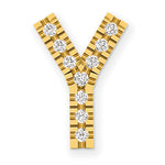 Diamond Initial Pendant - Y / 14k Yellow Gold