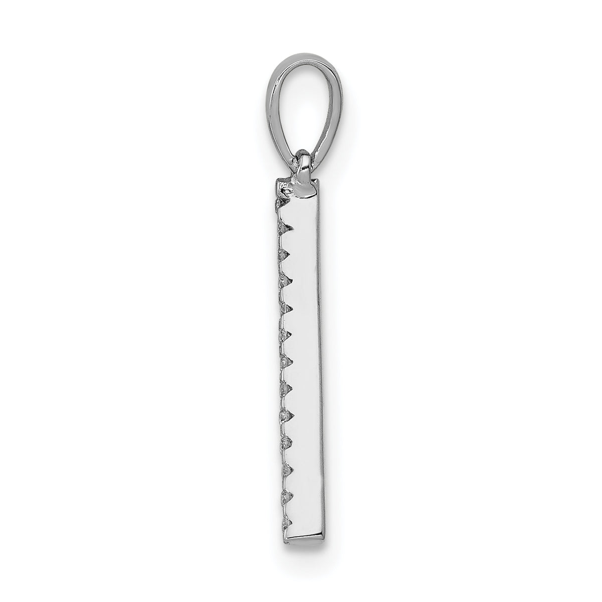 14k Gold Diamond Letter Initial Pendant, view 2 - A / 14k White Gold