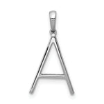 14k Gold Diamond Letter Initial Pendant, view 3 - A / 14k White Gold