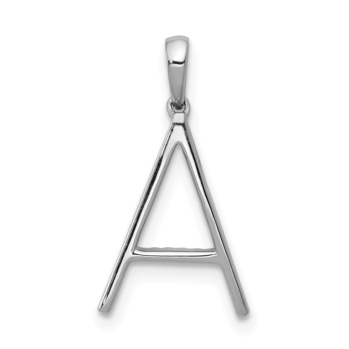 14k Gold Diamond Letter Initial Pendant, view 3 - A / 14k White Gold