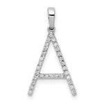 14k Gold Diamond Letter Initial Pendant - A / 14k White Gold
