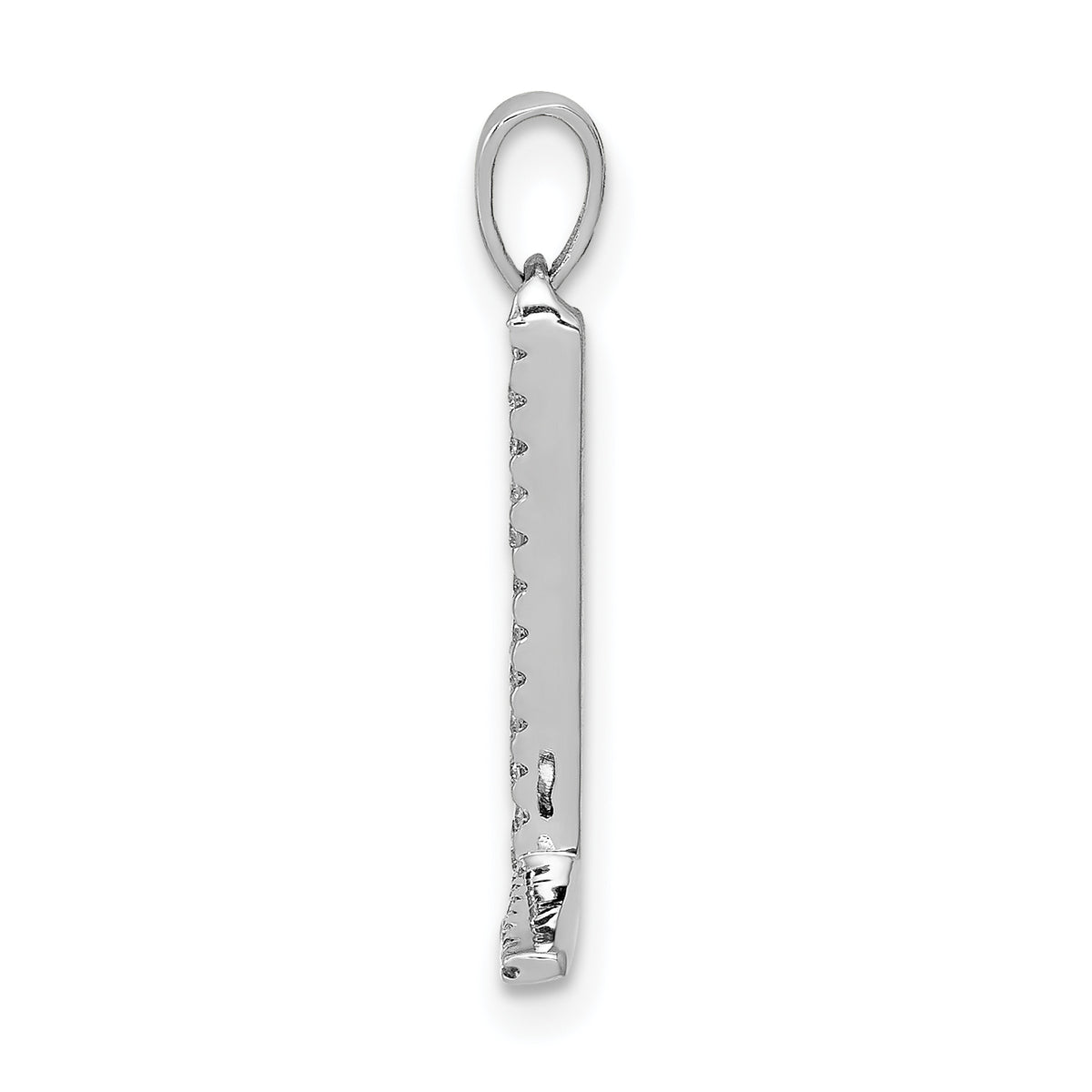 14k Gold Diamond Letter Initial Pendant, view 2 - L / 14k White Gold