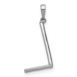 14k Gold Diamond Letter Initial Pendant, view 3 - L / 14k White Gold