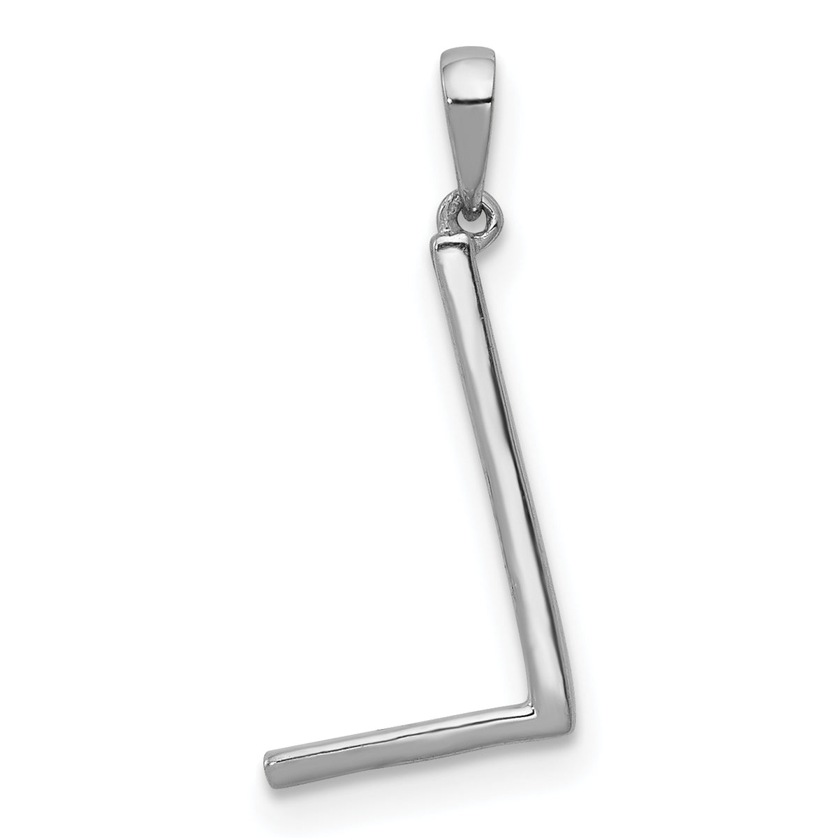 14k Gold Diamond Letter Initial Pendant, view 3 - L / 14k White Gold