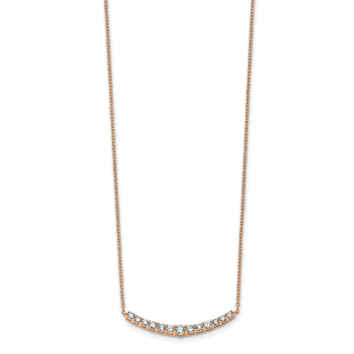 14k Lab Grown Diamond Pendant with Chain - 14k Rose Gold