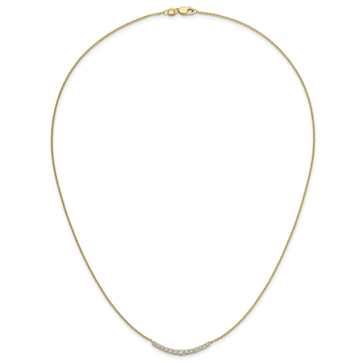 14k Lab Grown Diamond Pendant with Chain - 14k Yellow Gold