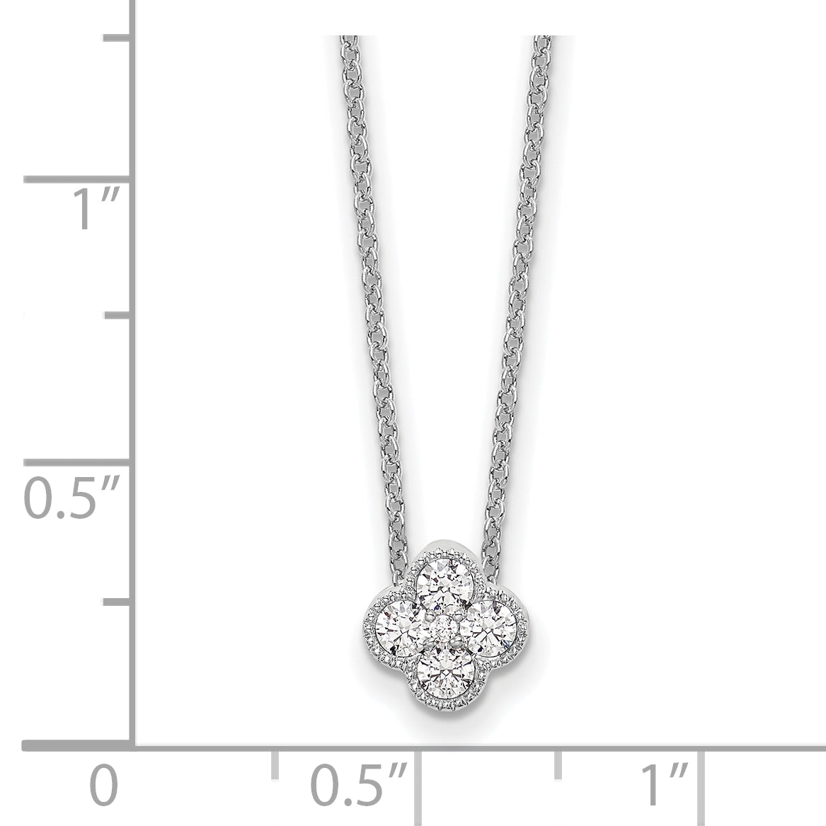 Lab Grown Diamond Bloom Pendant Necklace - 10k White Gold / 1/4 ctw. / VS/SI+ G+