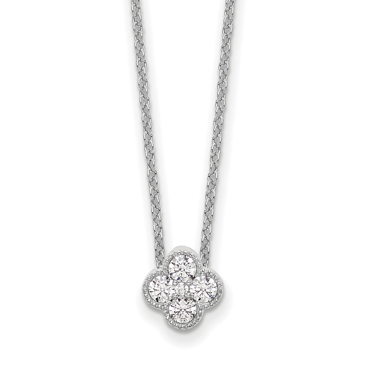 Lab Grown Diamond Bloom Pendant Necklace - 14k White Gold / 1/4 ctw. / VS+ F+
