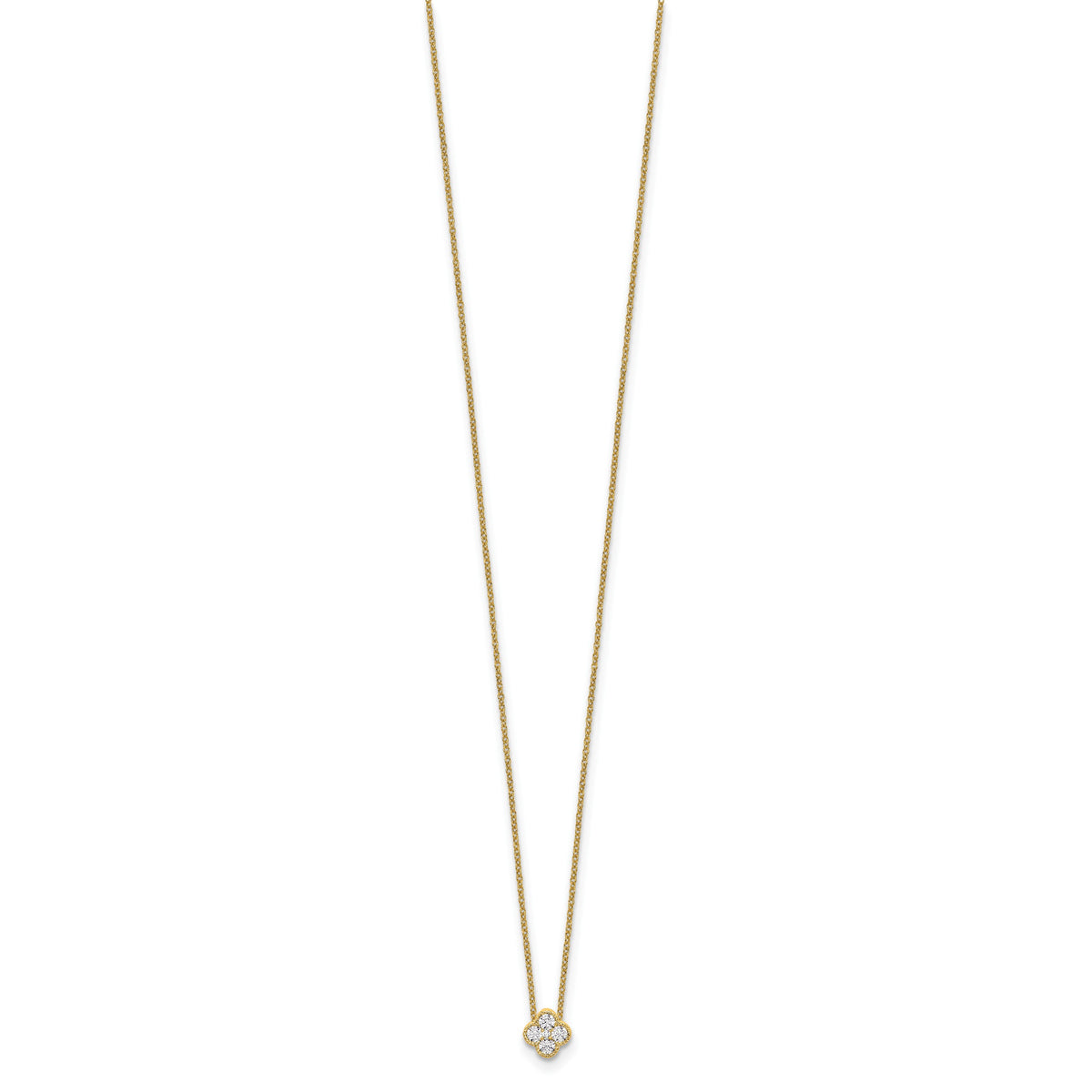 Lab Grown Diamond Bloom Pendant Necklace - 10k Yellow Gold / 1/4 ctw. / VS/SI+ G+