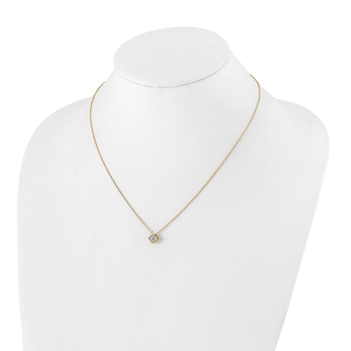 Lab Grown Diamond Bloom Pendant Necklace - 10k Yellow Gold / 1/4 ctw. / VS/SI+ G+