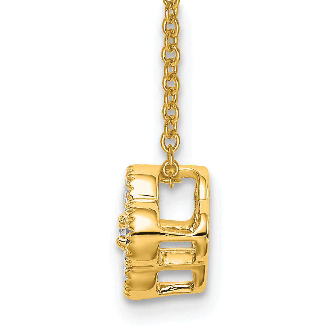 Lab Grown Diamond Bloom Pendant Necklace - 10k Yellow Gold / 1/4 ctw. / VS/SI+ G+