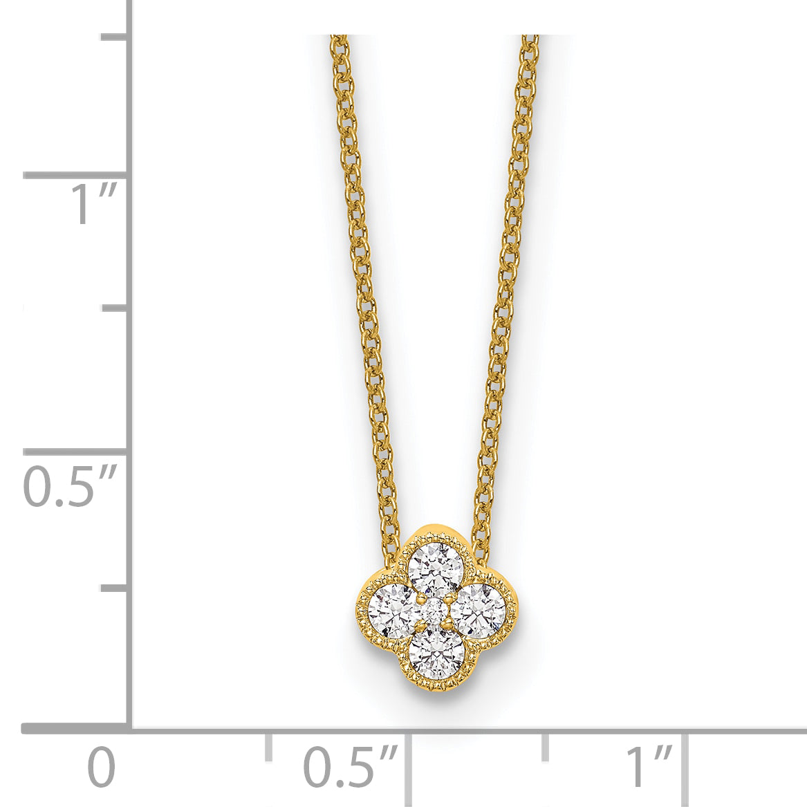 Lab Grown Diamond Bloom Pendant Necklace - 14k Yellow Gold / 1/4 ctw. / VS+ F+