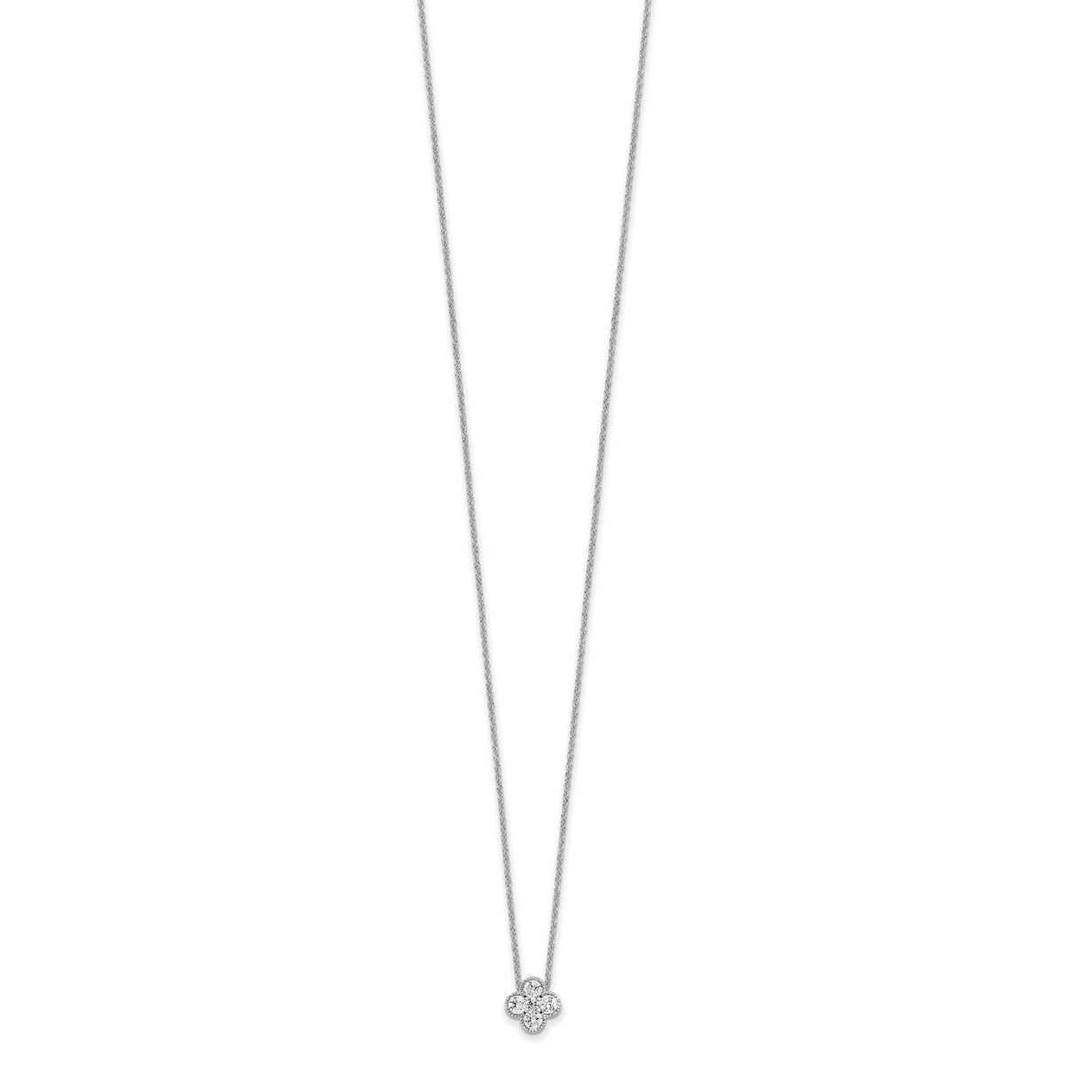 Lab Grown Diamond Bloom Pendant Necklace - 14k White Gold / 1/2 ctw. / VS+ F+
