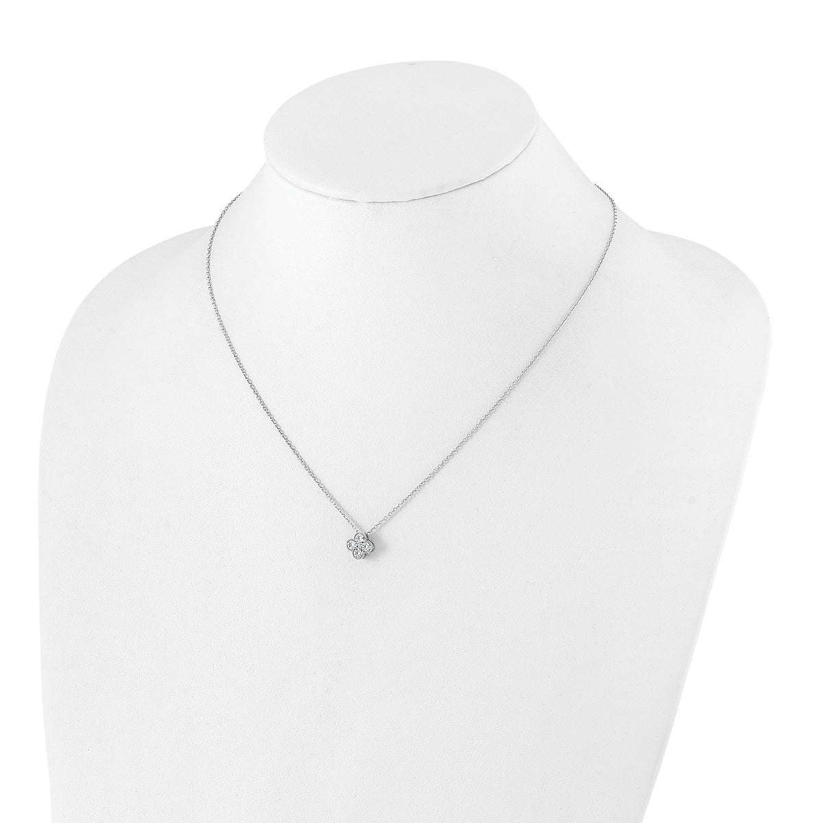 Lab Grown Diamond Bloom Pendant Necklace - 14k White Gold / 1/2 ctw. / VS+ F+