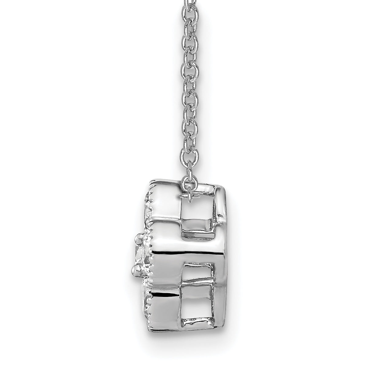 Lab Grown Diamond Bloom Pendant Necklace - 14k White Gold / 1/2 ctw. / VS+ F+