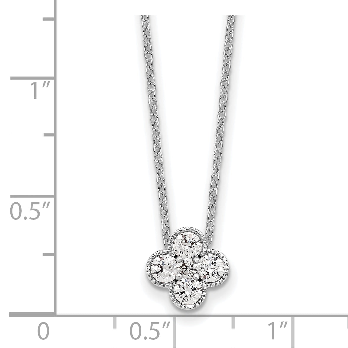 Lab Grown Diamond Bloom Pendant Necklace - 14k White Gold / 1/2 ctw. / VS+ F+
