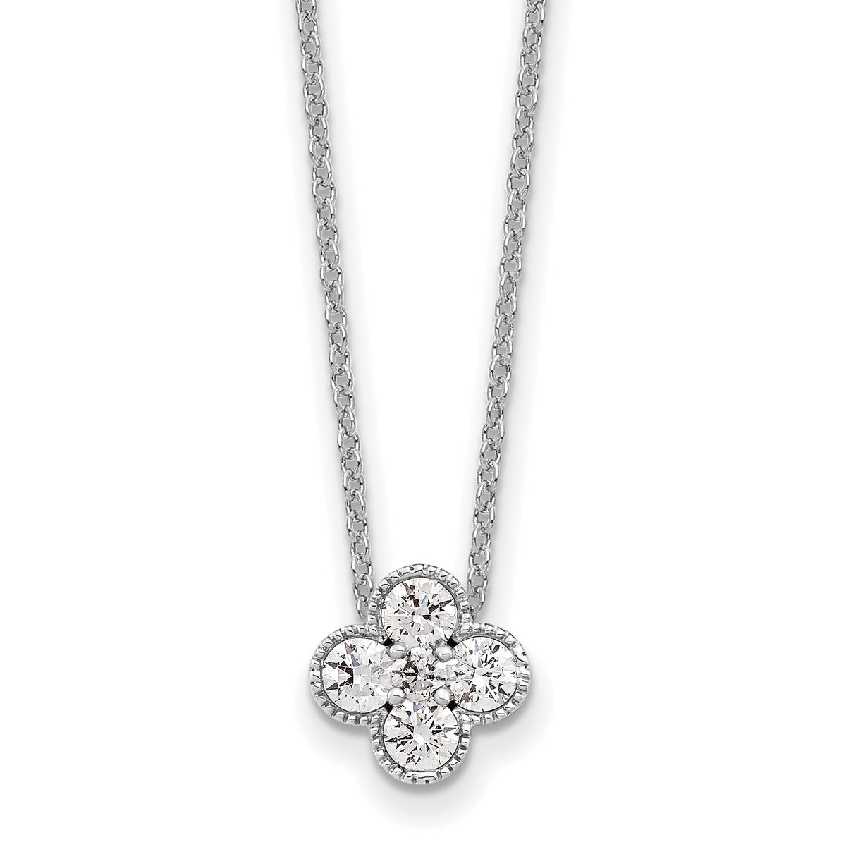Lab Grown Diamond Bloom Pendant Necklace - 14k White Gold / 1/2 ctw. / VS+ F+