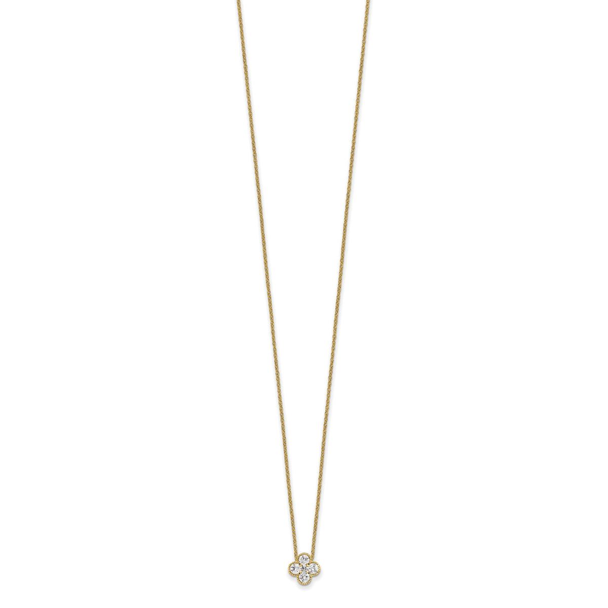 Lab Grown Diamond Bloom Pendant Necklace - 14k Yellow Gold / 1/2 ctw. / VS+ F+