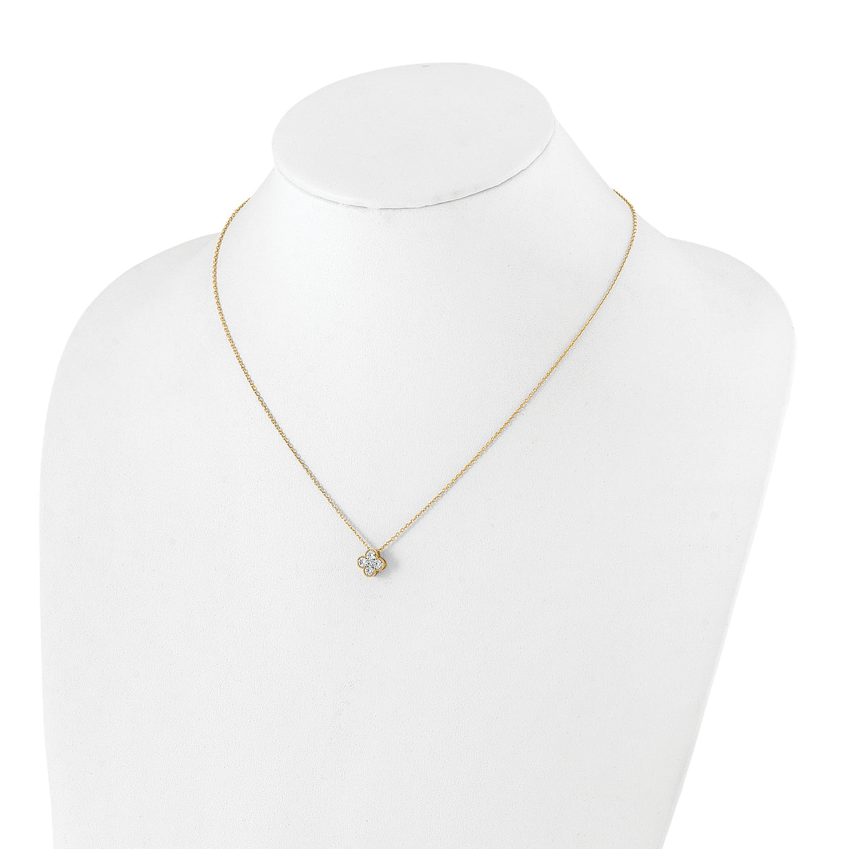 Lab Grown Diamond Bloom Pendant Necklace - 14k Yellow Gold / 1/2 ctw. / VS+ F+