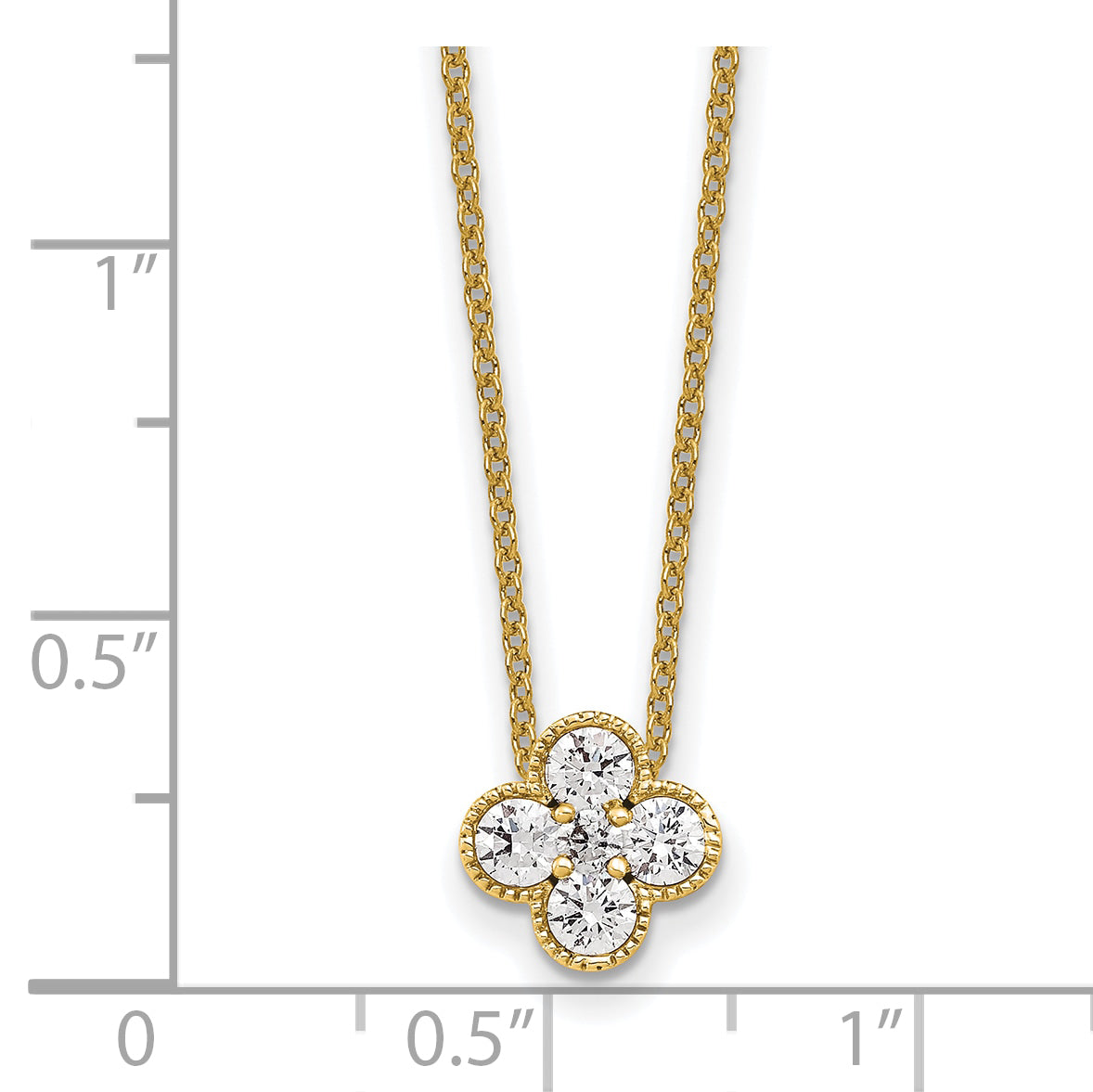 Lab Grown Diamond Bloom Pendant Necklace - 14k Yellow Gold / 1/2 ctw. / VS+ F+