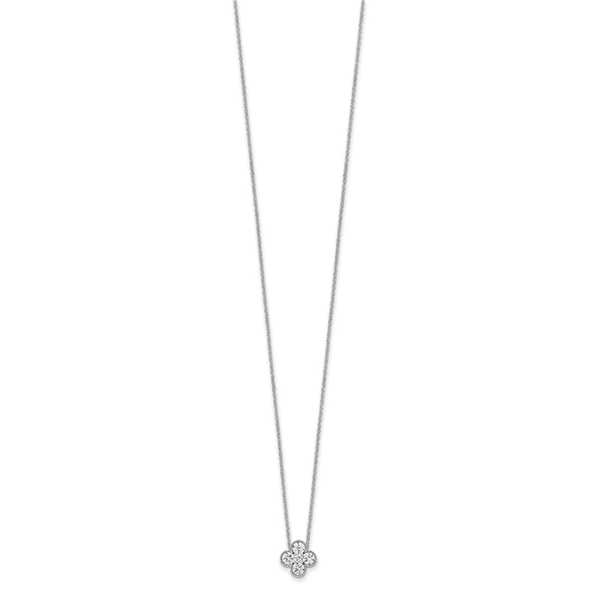 Lab Grown Diamond Bloom Pendant Necklace - 14k White Gold / 3/4 ctw. / VS+ F+