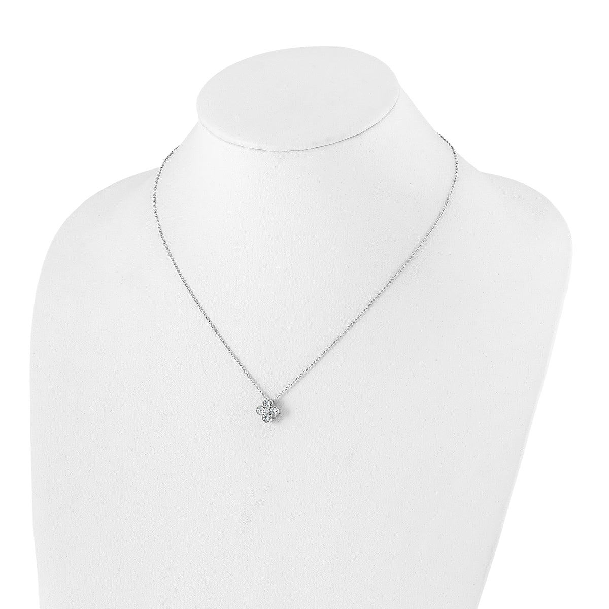 Lab Grown Diamond Bloom Pendant Necklace - 14k White Gold / 3/4 ctw. / VS+ F+