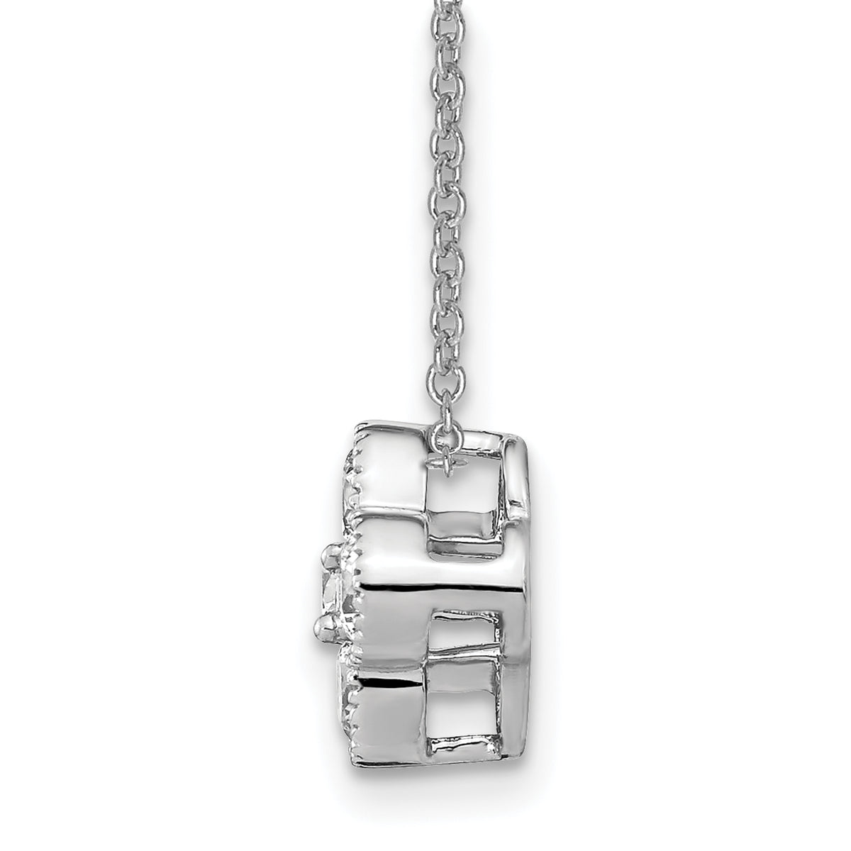 Lab Grown Diamond Bloom Pendant Necklace - 14k White Gold / 3/4 ctw. / VS+ F+