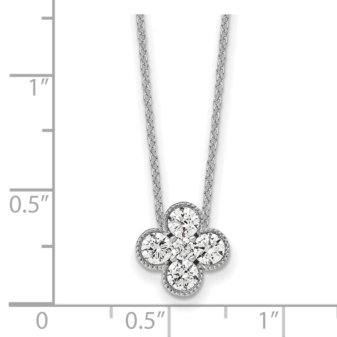 Lab Grown Diamond Bloom Pendant Necklace - 14k White Gold / 3/4 ctw. / VS+ F+