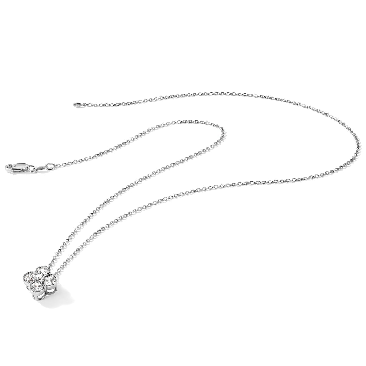 Lab Grown Diamond Bloom Pendant Necklace - 14k White Gold / 1 ctw. / VS+ F+