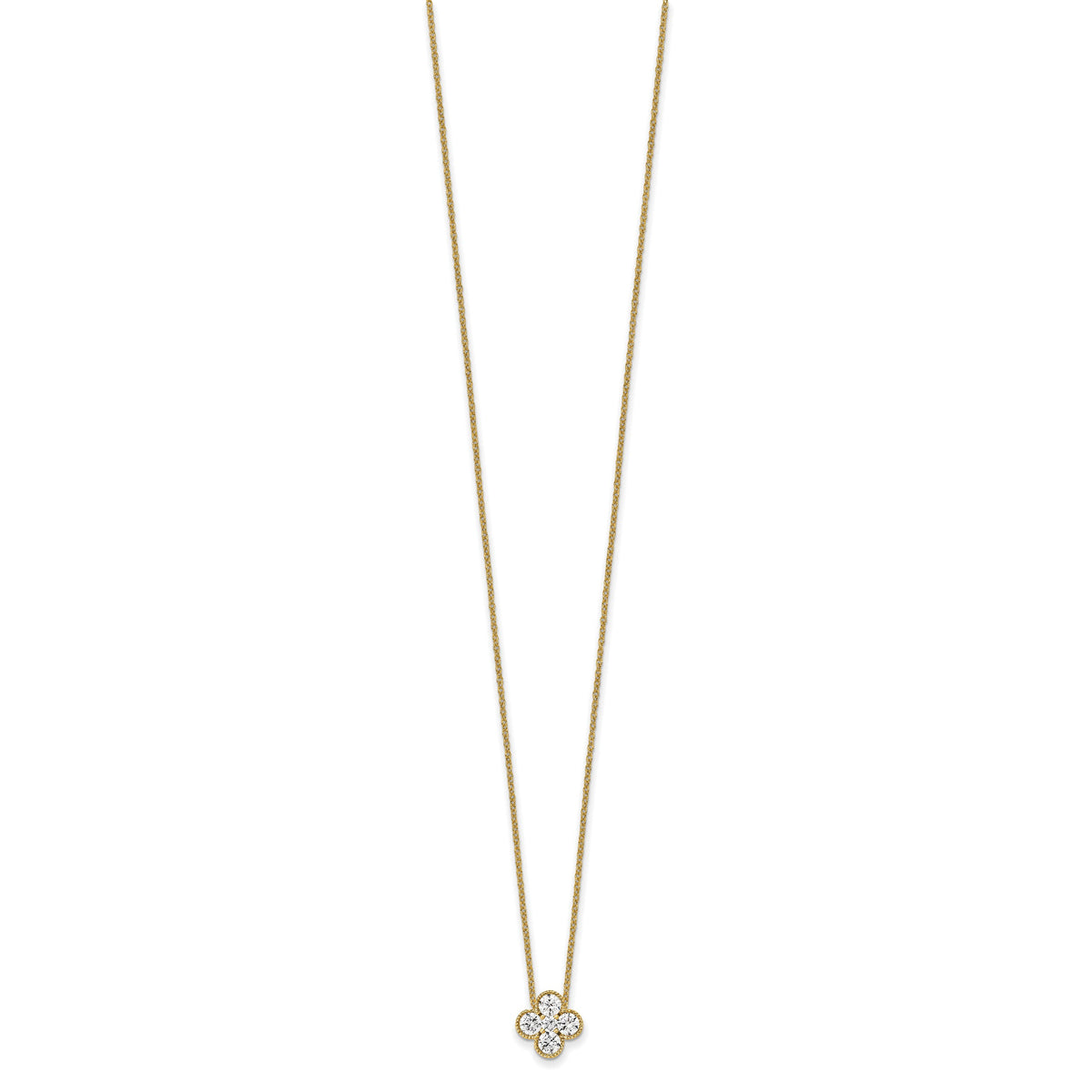 Lab Grown Diamond Bloom Pendant Necklace - 14k Yellow Gold / 3/4 ctw. / VS+ F+