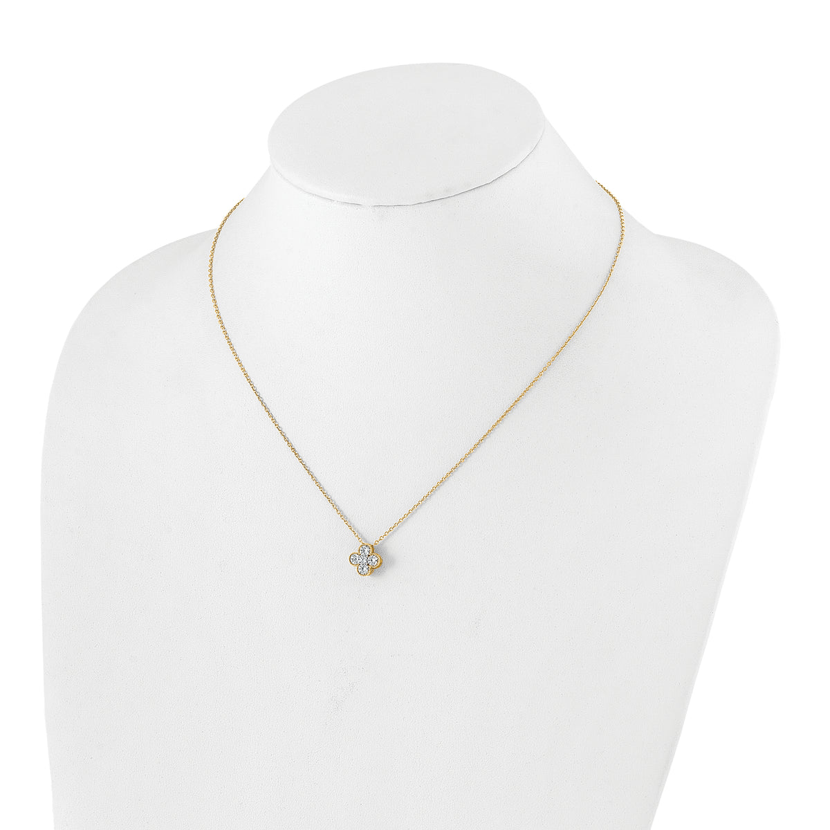 Lab Grown Diamond Bloom Pendant Necklace - 14k Yellow Gold / 3/4 ctw. / VS+ F+