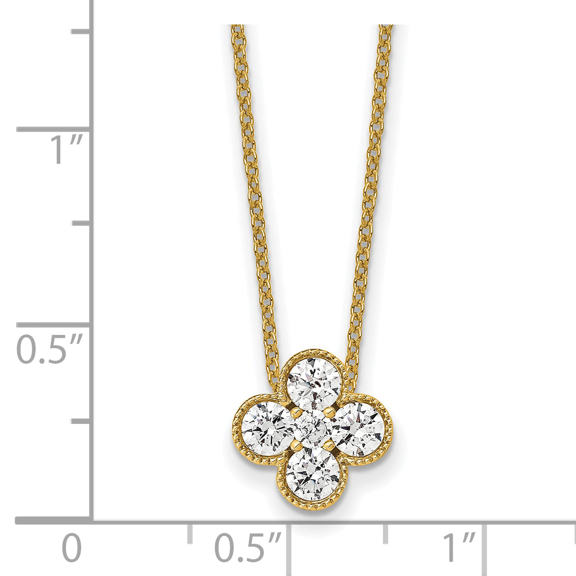 Lab Grown Diamond Bloom Pendant Necklace - 14k Yellow Gold / 3/4 ctw. / VS+ F+