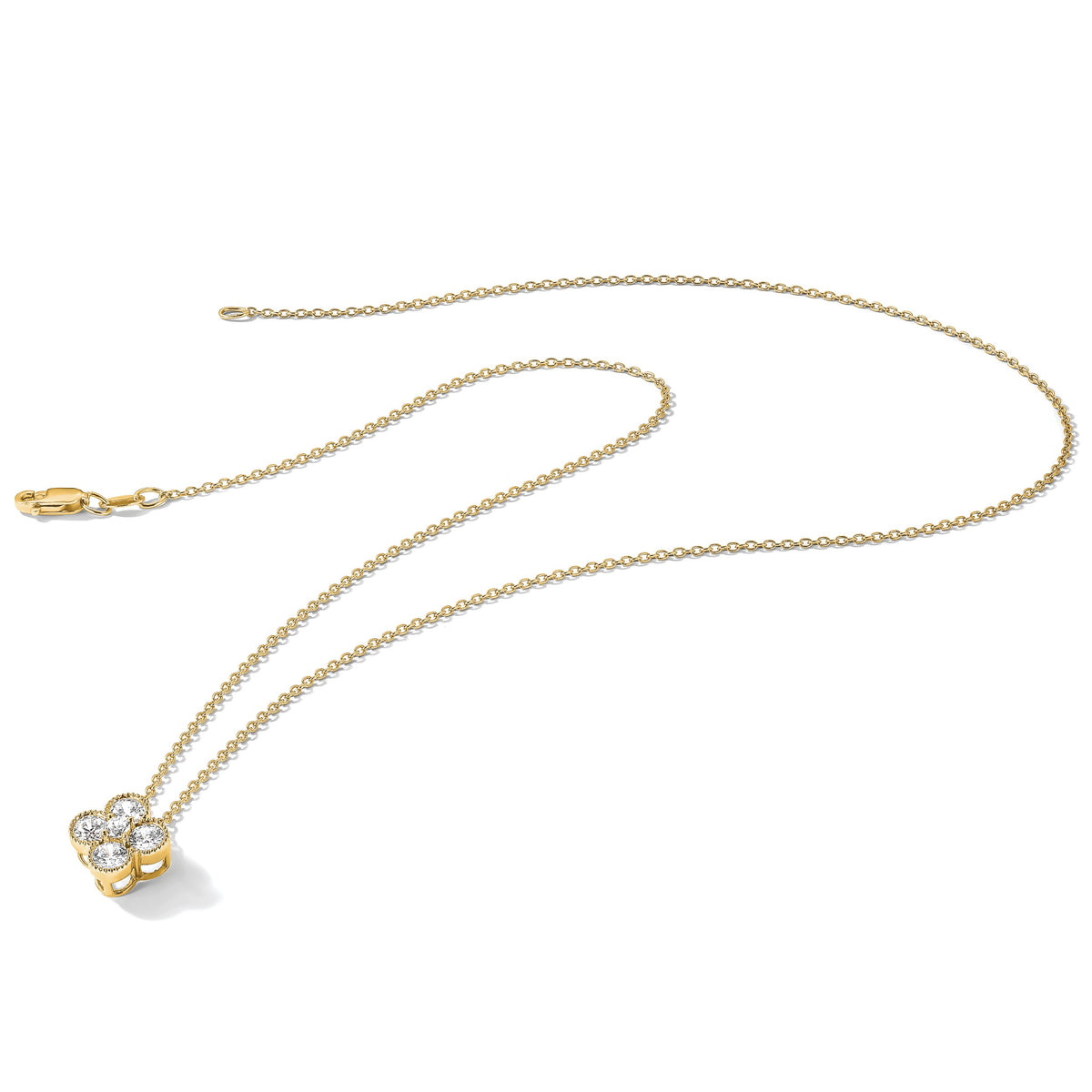 Lab Grown Diamond Bloom Pendant Necklace - 14k Yellow Gold / 1/2 ctw. / VS+ F+