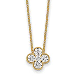 Lab Grown Diamond Bloom Pendant Necklace - 14k Yellow Gold / 3/4 ctw. / VS+ F+