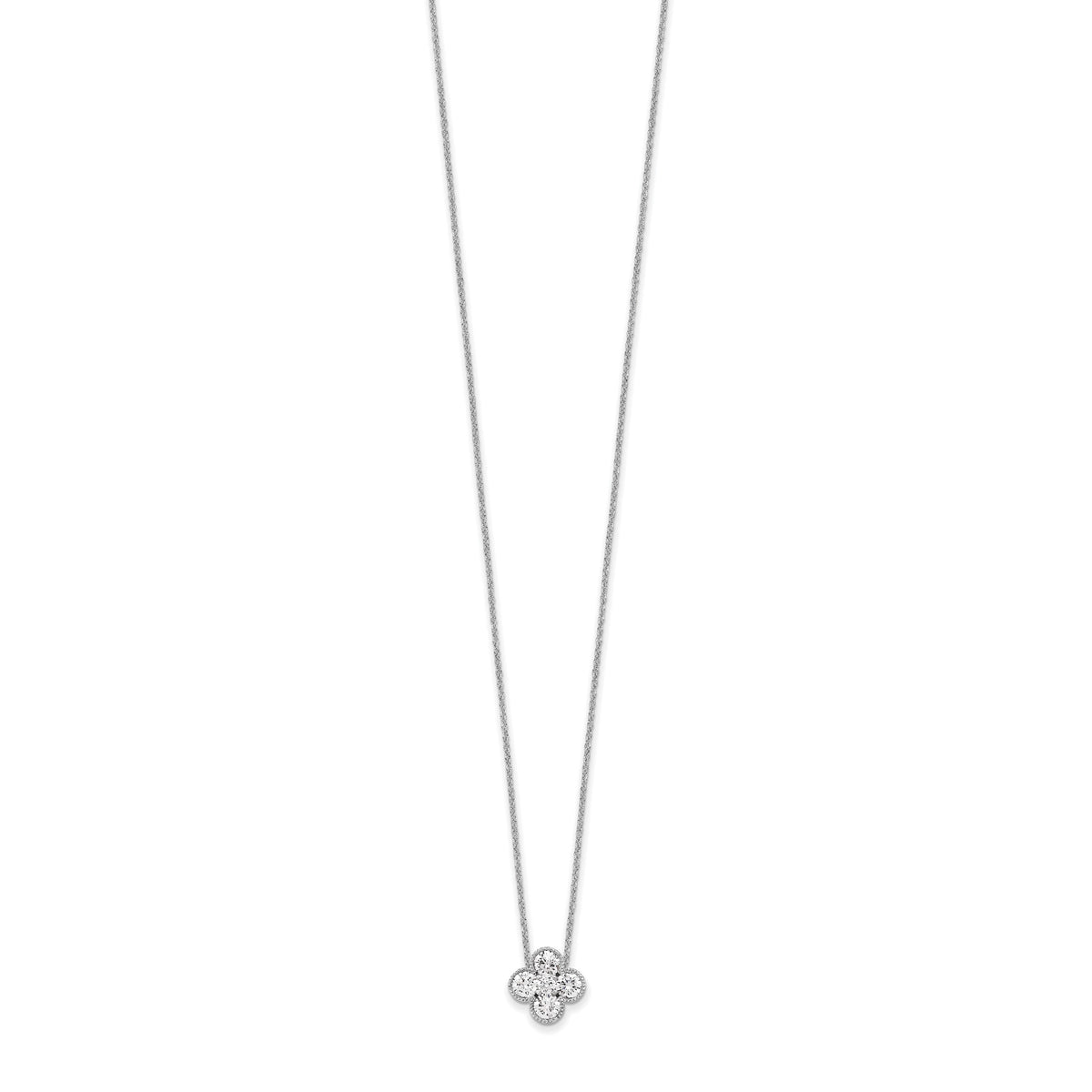Lab Grown Diamond Bloom Pendant Necklace - 14k White Gold / 1 ctw. / VS+ F+