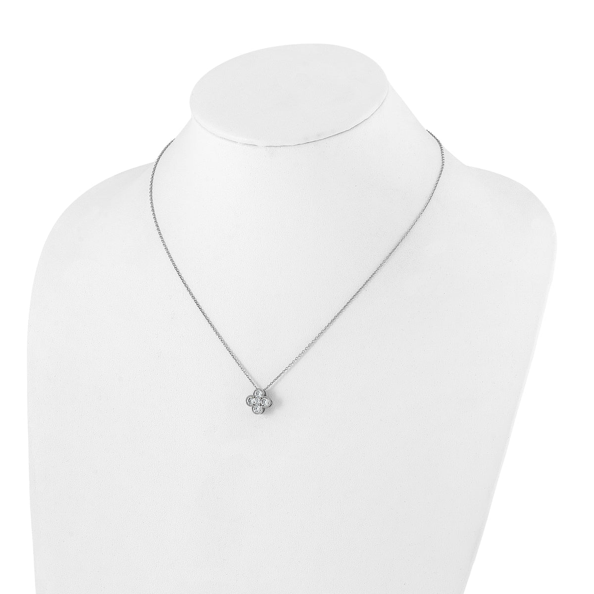 Lab Grown Diamond Bloom Pendant Necklace - 14k White Gold / 1 ctw. / VS+ F+