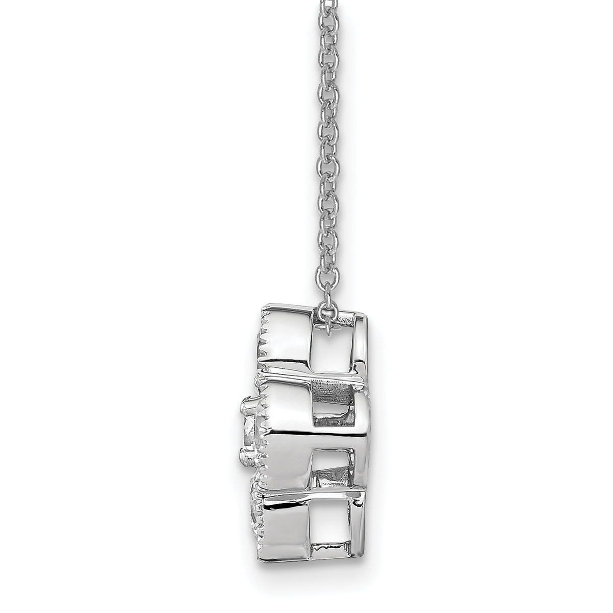 Lab Grown Diamond Bloom Pendant Necklace - 14k White Gold / 1 ctw. / VS+ F+