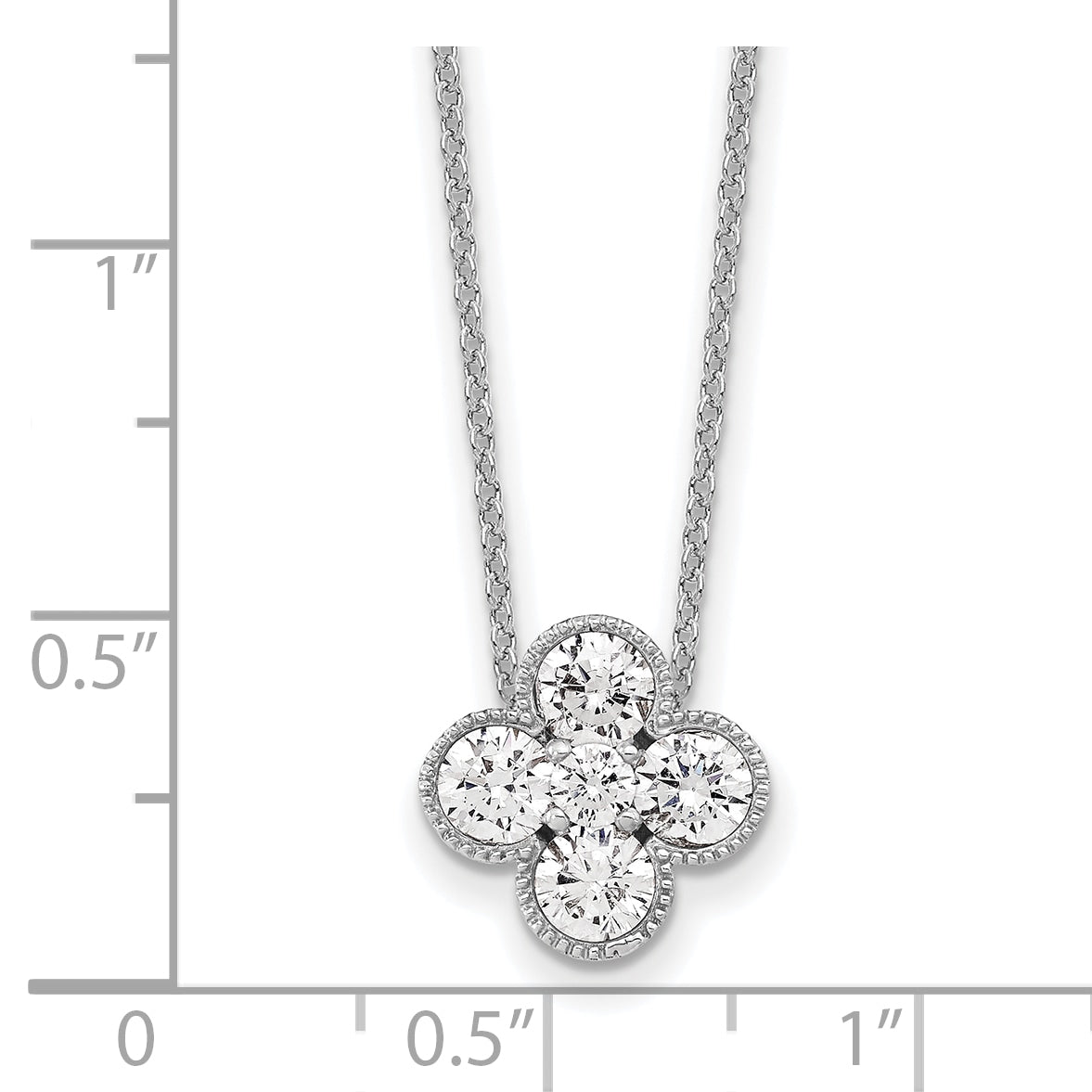 Lab Grown Diamond Bloom Pendant Necklace - 14k White Gold / 1 ctw. / VS+ F+