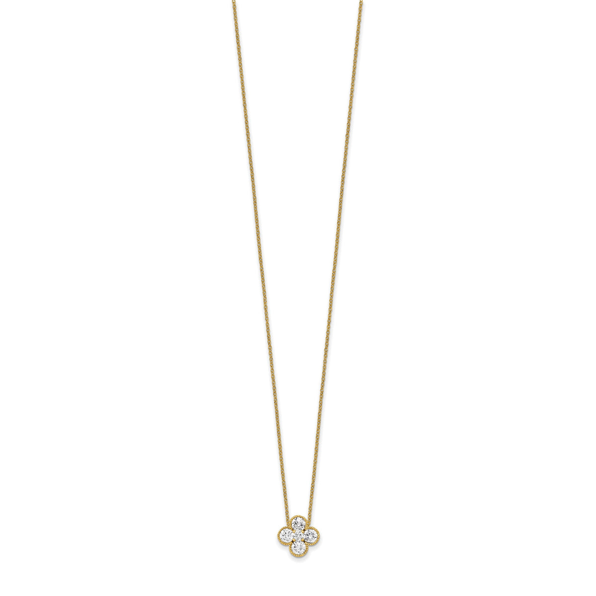 Lab Grown Diamond Bloom Pendant Necklace - 14k Yellow Gold / 1 ctw. / VS+ F+