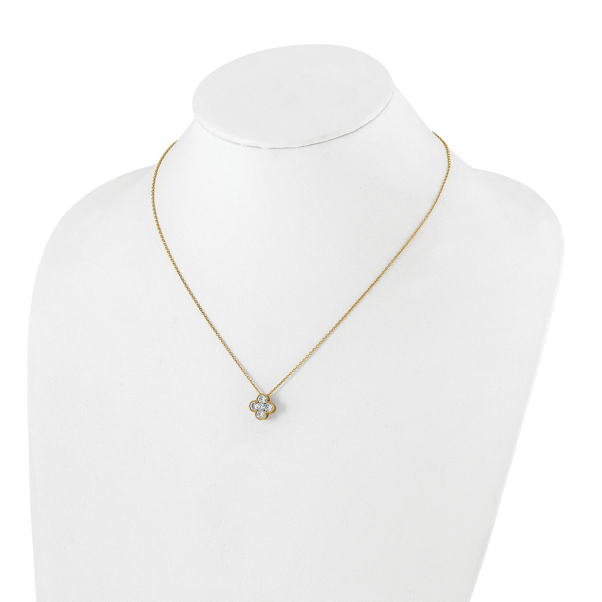 Lab Grown Diamond Bloom Pendant Necklace - 14k Yellow Gold / 1 ctw. / VS+ F+