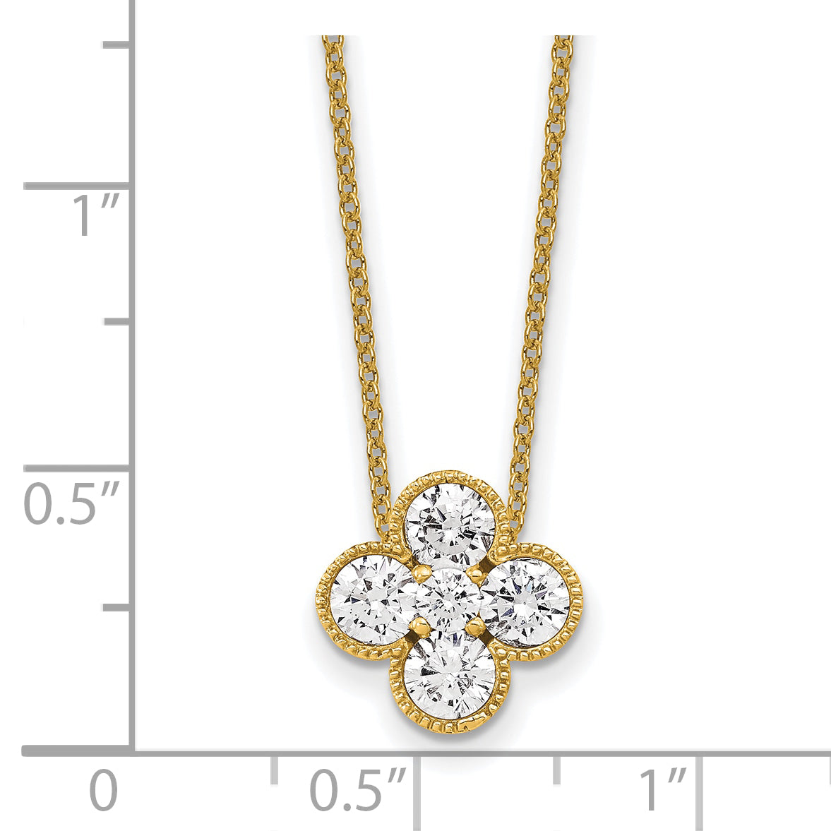 Lab Grown Diamond Bloom Pendant Necklace - 14k Yellow Gold / 1 ctw. / VS+ F+