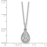 Gold Lab Grown Diamond Pear Shape Cluster Pendant Necklace - 14k White Gold