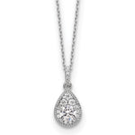 Gold Lab Grown Diamond Pear Shape Cluster Pendant Necklace - 14k White Gold