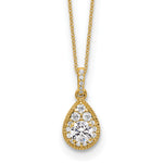Gold Lab Grown Diamond Pear Shape Cluster Pendant Necklace - 14k Yellow Gold