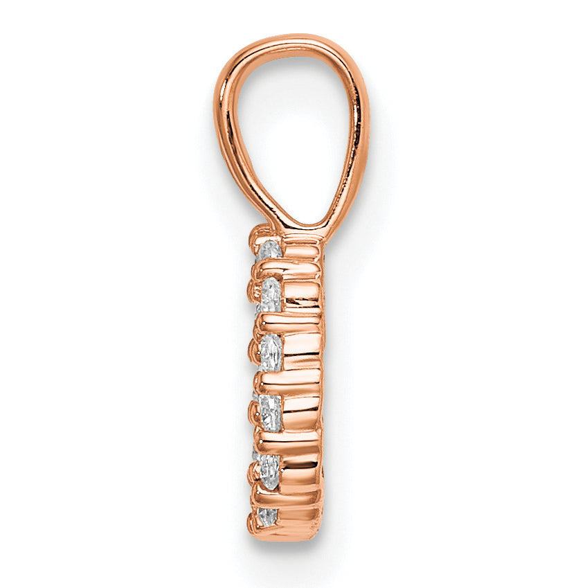 Diamond Initial Pendant - D / 14k Rose Gold / Diamond