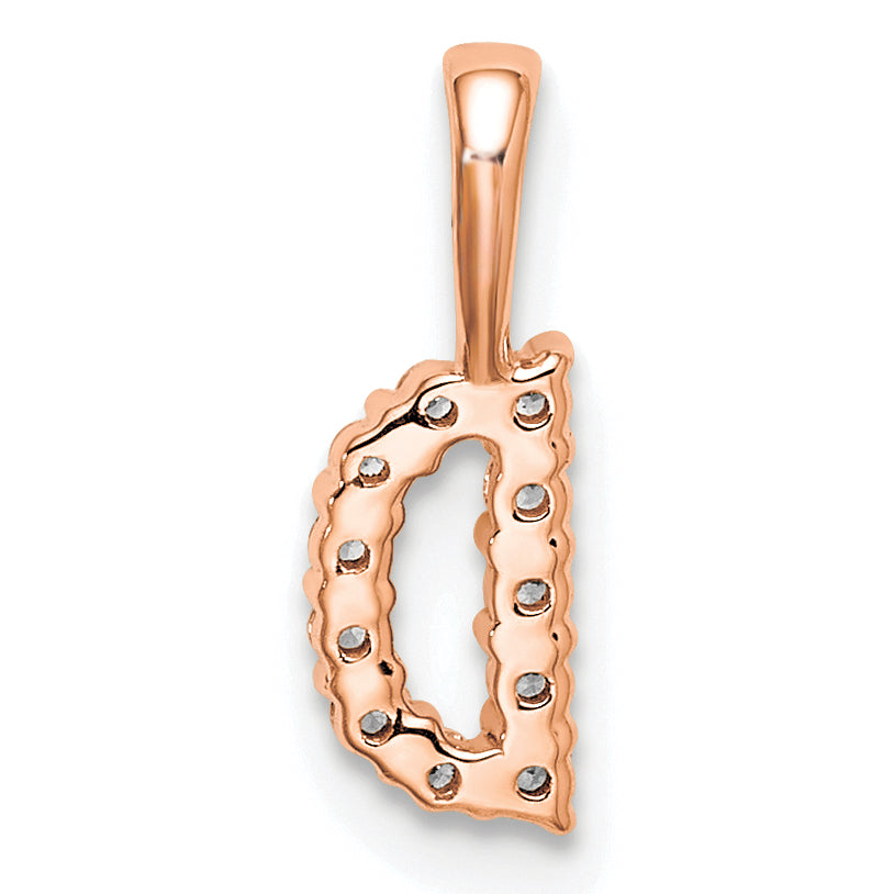 Diamond Initial Pendant - D / 14k Rose Gold / Diamond