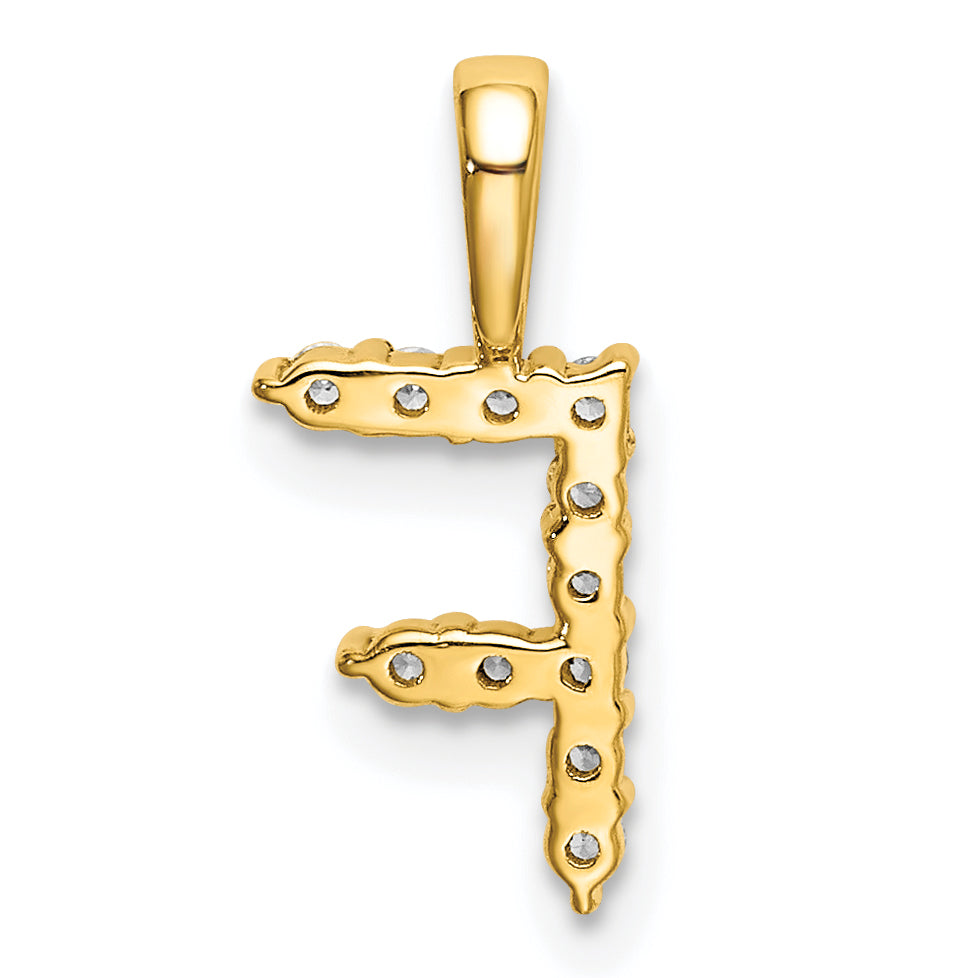Diamond Initial Pendant - F / 14k Yellow Gold / Diamond