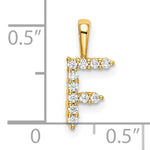 Diamond Initial Pendant - F / 14k Yellow Gold / Diamond