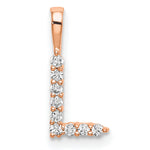 Diamond Initial Pendant - L / 14k Rose Gold / Diamond