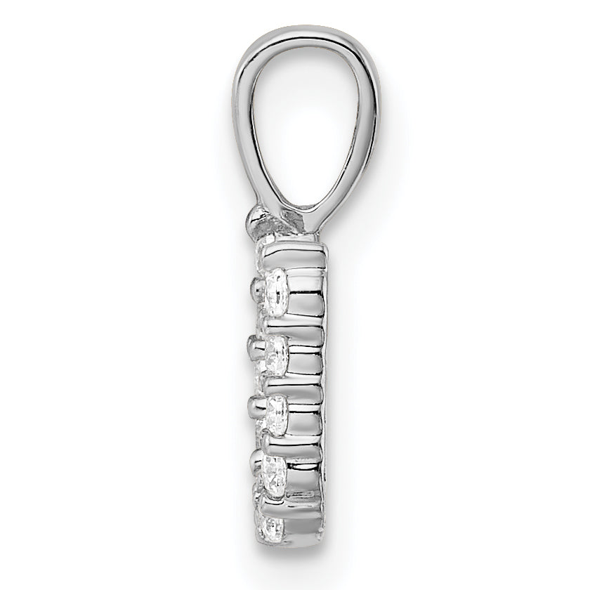 Diamond Initial Pendant - U / 14k White Gold / Diamond